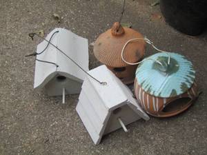 lot 1775 image: mall store bought and hand made bird houses qty 4