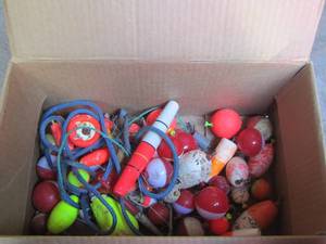 lot 1795 image: box full of fishing bobbers
