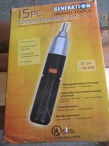 lot 1840 image: pc- generation tools cordless screwdriver set