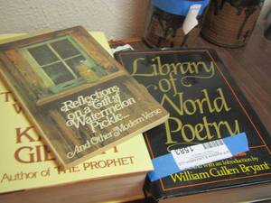 lot 1583 image: books- library of world poetry, reflections on a gift of watermelon and others