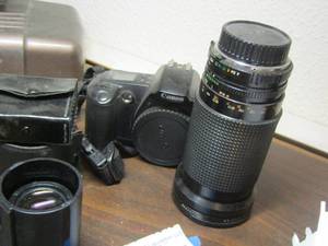 lot 1616 image: canon camera various camera lenses
