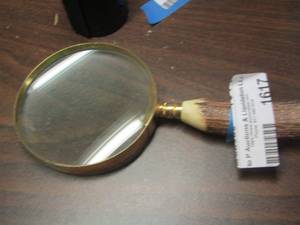 lot 1617 image: magnifying glass with deer antler handle
