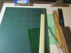 lot 1608 image: various rulers, clip board and more