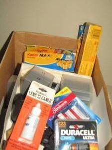lot 1698 image: batteries, lens cleaner, Kodak max versatility and more