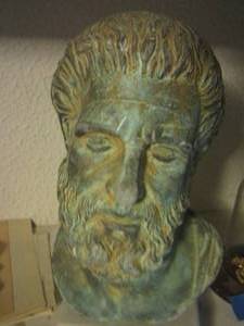 lot 1619 image: green man head statue