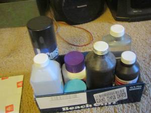 lot 1109 image: misc. bathroom items used and new included- shaving creams- clearlax- mineral oil and more