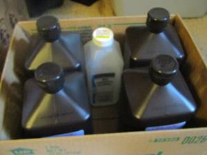 lot 1127 image: new and used bottles of hydrogen peroxide