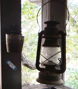 lot 1154 image: vintage lantern and wall hanger pot for plants
