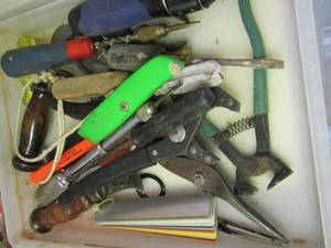 lot 1183 image: tool lot - screw drivers, box cutters, plyers, and more