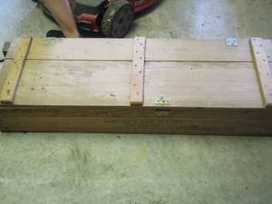 lot 1191 image: AMMO CRATE (105MM) wooden box empty