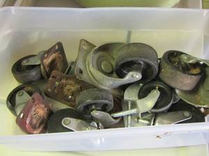 lot 1197 image: small tote of various size wheels