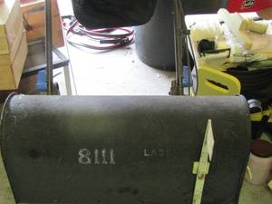 lot 1216 image: black metal mailbox