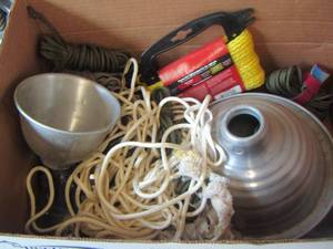 lot 1277 image: various size ropes and light fixtures