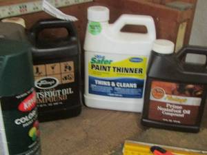 lot 1444 image: paint thinner, prime, leak seal, and more new and used