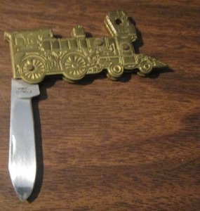 lot 1415 image: brass train pocket knife