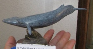 lot 1335 image: small whale statue