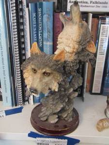 lot 1332 image: wolf ceramic sculpture