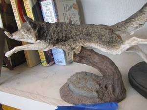 lot 1338 image: jumping wolf statue