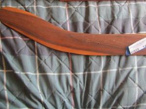 lot 1436 image: wooden boomerang
