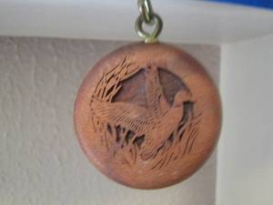 lot 1476 image: wooden duck design key chain