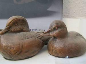 lot 1475 image: qty 4 wooden ducks figurines