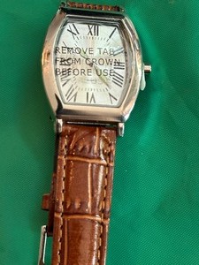lot 1772 image: NEW quartz watch brown croc band