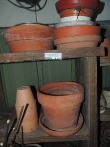 lot 1238 image: CLAY POTS  & TRAYS