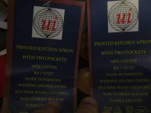 lot 1714 image: 2 new printed kitchen aprons