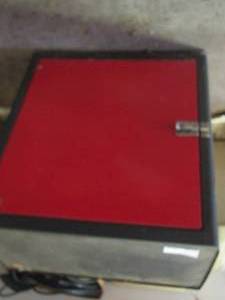 lot 1858 image: red and black storage shelf