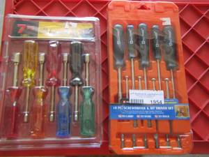 lot 1954 image: new pack of 7 socket drivers, 18pc screwdriver set
