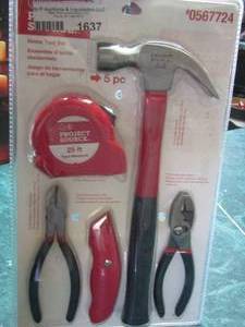 lot 1637 image: new tool set $$$$$ hammer, plyers, wire cutters plus