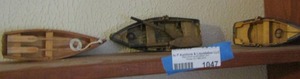 lot 1047 image: qty 3 small wooden boats