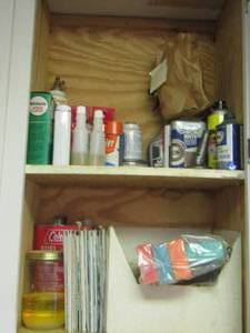 lot 1458 image: various chemicals, sponges, various boxes
