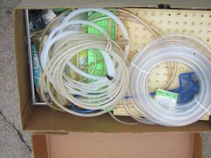 lot 1466 image: box of aquarium supplies