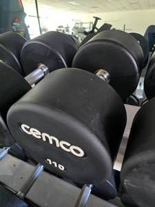 lot 53 image: Cemco 105 Pro Style Urethane Dumbbell, 110lbs