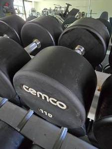 lot 54 image: Cemco 105 Pro Style Urethane Dumbbell, 110lbs