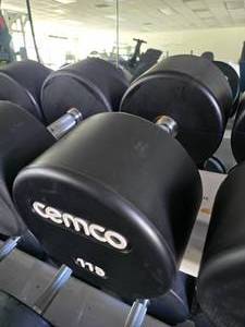 lot 55 image: Cemco 105 Pro Style Urethane Dumbbell, 115lbs