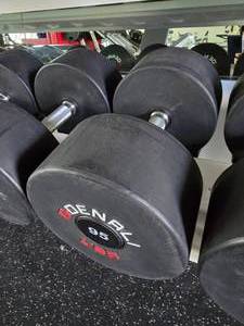 lot 67 image: Denali USA Pro Style Urethan Dembbell, 95lbs