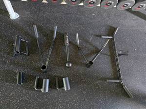 lot 95 image: Lot of Landmine Handles.  Includes Angled Handles, Single Handles, Double Handles & Ball Grip Handles
