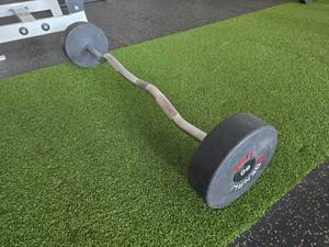 lot 108 image: Denali USA Pro Style Urethane E-Z Curl 60lb Barbell