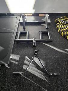 lot 132 image: Legend Fitness Dual Landmine Base w Viking Press Landmine & Angled Landmine Attachements