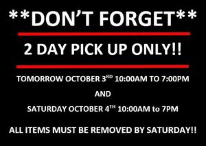 lot 138 image: DONT FORGET  2 DAY PICK UP ONLY