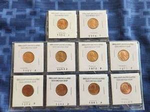 lot 23 image: Selection of Brilliant uncirculated old Lincoln cents