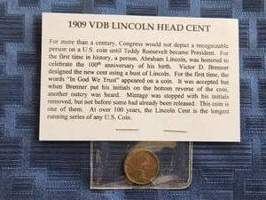 lot 33 image: 1909 VDB Lincoln Head Cent