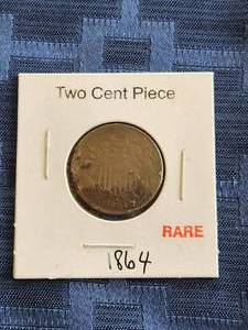 lot 57 image: 1864 Two Cent Piece - rare