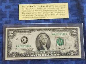 lot 78 image: 1976 Bicentennial $2 note