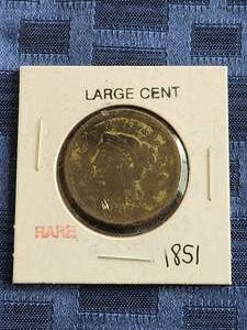 lot 91 image: 1851 Large Cent - rare