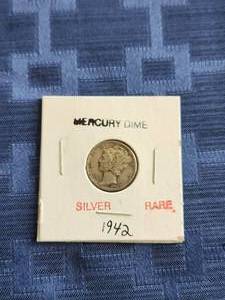 lot 100 image: 1942 Mercury Dime - silver - rare
