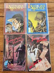 lot 8 image: Sherlock Holmes Comics #1, 2 and Somerset Holmes Comics #1, 6