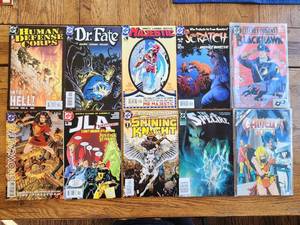 lot 37 image: DC Comics - Human Defense Corp #5, Dr. Fate #2, Majestic #1, Scratch #3, Blackhawk #45, Camelot 3000, #7, The Spectre #20, Shining Knight #1, JLA #4, Showcase 96 #7